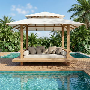 Pérgola de Madera para Exteriores, Toldo, Gazebo, Parasol, Toldo para Patio, Porche, Jardín, Muebles de Exterior, Diseño Contemporáneo - Product Image 2