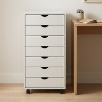 Meuble de classement en bois à 2 tiroirs pour le rangement de dossiers et l'organisation des documents, idéal pour le bureau à domicile