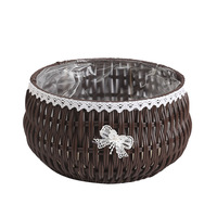 Panier de rangement tressé en plastique imperméable Foolish Beauty pour plantes succulentes, orchidées, pothos – Idéal pour le bureau