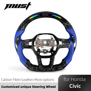 Volante LED de Fibra de Carbono Forjado con Diseño de Escamas Azules Personalizado para Honda Accord CR-V Civic Si Type-R FL5 para Acura Integra 2022-2026 - Product Image 2
