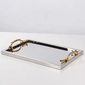 Bandeja de Servicio Elegante para Comida y Bebidas, Bandeja para Café, Decorativa, Ideal para Fiestas, Hogar, Restaurantes y Hoteles - Product Image 2