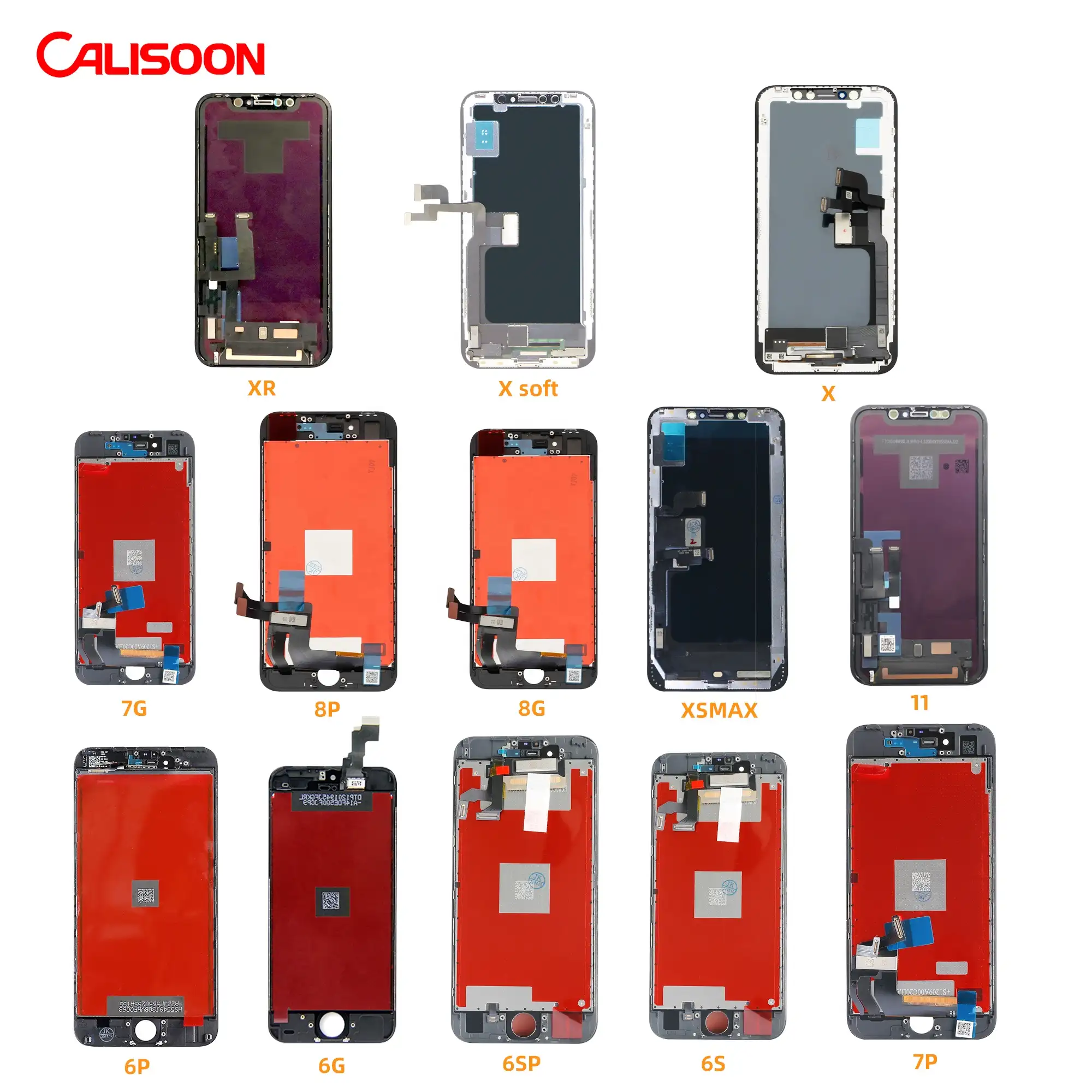 CALISOON مصنع السعر المباشر شاشات LCD للهواتف المحمول عرض ل فون XR XS X 11 برو ماكس 8 7 6 زائد غيار للشاشة