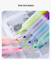 Surligneur à pointe épaisse, grande capacité, design élégant, marqueur 6 couleurs, pour étudiants, surligne les points clés, couleurs bonbon, séchage rapide