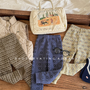 Pantaloni per Bambine Stile Coreano Autunno-Inverno 2025, <span class=keywords><strong>Leggings</strong></span> a Vita Alta Foderati in Pile, Pantaloni Lunghi Imbottiti - Product Image 2