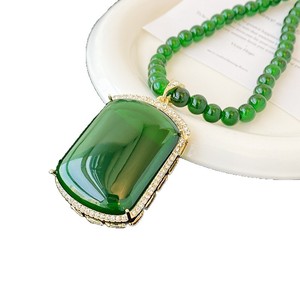 Kalung Liontin Zamrud Cina Baru, Rantai Sweater Panjang Berkualitas Tinggi, Liontin Gantung Sederhana Modis - Product Image 5
