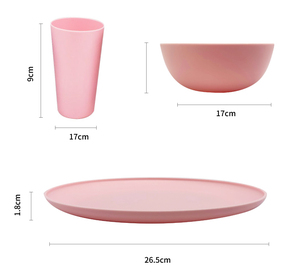 Cheap wholesale kitchen round plastic dining plate set