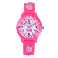 Jam Tangan Quartz Kartun Kucing Lucu untuk Anak Ramah Lingkungan Tahan Air Tali Plastik Warna Permen Dial Penunjuk JNEW Desain Tersembunyi untuk Anak Laki-laki