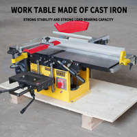 Raboteuse de table de bureau Machine à travailler le bois électrique avec moteur de 1,5 kW Largeur de rabotage maximale de 200 mm Table coulissante 220 V Garantie de 6 mois