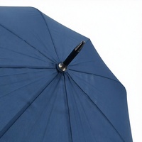 Parapluie de golf droit compact, léger, pratique, ouverture manuelle, double armature en fer, poignée en bois, design imperméable et coupe-vent