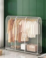 Entièrement Transparent PEVA cintre cache-poussière imperméable manteau couverture de rangement pour chambre sol debout armoire salle de bain