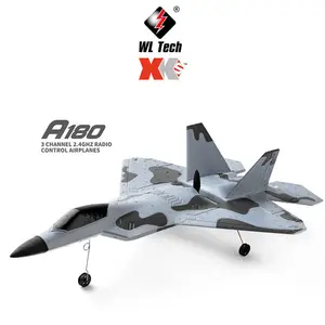 Terbaru WLtoys XK A180 RC Pesawat 2.4GHz, 3 Saluran 6-Axis Gyro F22 RC Pesawat Glider Lempar Lebar Pesawat Busa Tetap