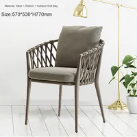 Meubles de salle à manger d'extérieur Chaises en rotin en métal pour hôtels B & B Balcons de cour Loisirs-pour hôtels B & B Usage domestique