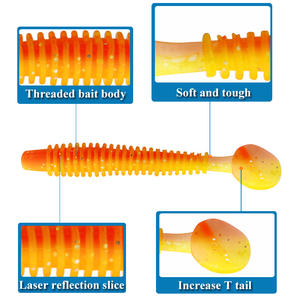 Leurre souple Ytqhxy T Tail 6 couleurs 12cm pour la pêche au bar et au leurre de fond - Product Image 4