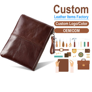 New Arrival Oil Wax Leather Coin <b>Purse</b> Vintage Style Mini Wallet with Zipper Closure Soft Genuine Leather Change Pouch for Wo - Product Image 1