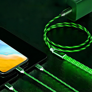 3-Trong-1 Đa USB Phổ LED Ánh Sáng Điện Thoại Sạc Cáp 8Pin Loại C Micro USB Phát Sáng Kết Nối Dây Làm Bằng Đồng Nguyên Chất Máy In - Product Image 5