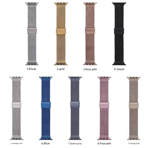 Correa de reloj Upro de malla milanesa de acero inoxidable de liberación rápida 06 con doble hebilla de seguridad ajustable para Apple Watch - Product Image 4