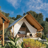 Tente de villégiature quatre saisons durable, structure en bois massif de qualité supérieure, hébergement de luxe pour le glamping, une chambre et un salon intégrés