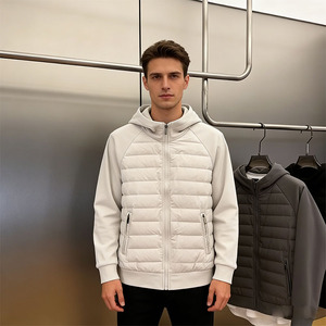 Veste d'hiver décontractée à capuche pour homme, grande taille, en tricot, chaude, avec fermeture éclair, couleur unie, haute qualité, prix de gros - Product Image 1