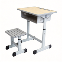 Ensemble de tables et chaises pour la maternelle avec tiroir de rangement et crochets pour jouets, design coloré à bords arrondis, mobilier scolaire pour enfants OEM/ODM