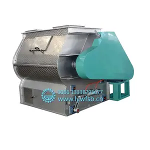 304 Stainless Steel Double Shaft Paddle Mixer carbon steel 2000kg/batch animal feed mixing machine powder mixer
