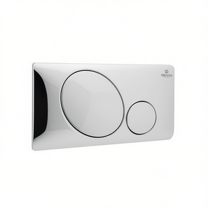 Plaque de bouton poussoir pour toilettes encastrées, chromée, modèle ancien - Product Image 3