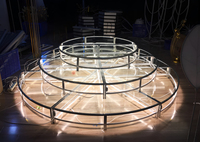 Piste de Danse LED Transparente Moderne, Lumière Décorative pour Mariage, Estrade de Défilé Carrée, Scène d'Événements et de Mariages
