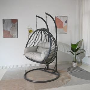 <span class=keywords><strong>Ratan</strong></span> Muebles Patio Columpio Columpios al aire libre 2 personas Jardín de madera Sala de estar - Product Image 4