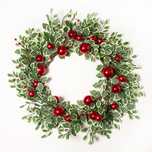 ホリーベリーLVS人工キャンドルリング人気クリスマス屋外パーティーデコレーション花輪と花輪 - Product Image 1