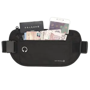 Stylish Nylon RFID Waist Travel Money Belt, Fashion Waterproof Travel Money Belt