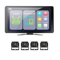 Système BSD à écran tactile 10.1 pouces 4CH AI détection active d'angle mort camion DVR système BSD prise en charge IOS Android Auto