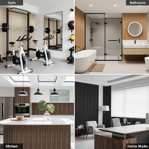 Panneau mural rainuré WPC fabriqué en Chine, intérieur imperméable, anti-<span class=keywords><strong>moisissure</strong></span>, insonorisant, pour appartement et hôtel - Product Image 5