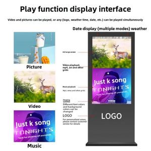 เครื่องแสดงโฆษณาแนวตั้งกลางแจ้งความสว่างสูง75นิ้วการประชาสัมพันธ์แบบอัจฉริยะด้วย USB IP65ข้อความ SDK - Product Image 3