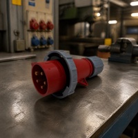 Prise femelle CEE 16A 400V 3P+N+E IP67 rouge à montage encastré pour panneau