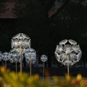 ไฟ LED ใยแก้วนำแสงกันน้ำกลางแจ้ง รูปทรงดอกแดนดิไลออน ใช้พลังงานแสงอาทิตย์ สำหรับตกแต่งสนามหญ้า สวนสาธารณะ และพื้นที่กลางแจ้ง - Product Image 5