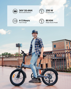 Assist จักรยาน 80Km ไฟฟ้าจักรยานเมืองพับได้ไฟฟ้าจักรยาน 110 V-240 V/42 V, 2AMotor City Ebike ไฟฟ้าน้ําหนักเบา - Product Image 2
