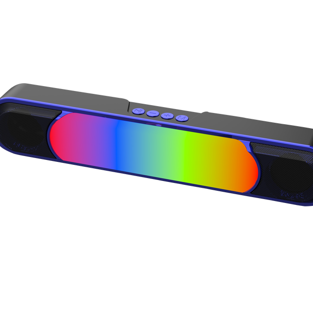 Outdoor Portable Bluetooth Wireless Speaker Waterproof Bluetooth V5.0 Strip Bluetooth Speaker with LED Support TF Card FM Radio
