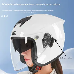 Cascos de motocicleta para hombre y mujer, todas las estaciones, certificado DC, ABS, Scooter, casco de seguridad, gama alta, 3/4, medio casco, doble XL, liberación rápida - Product Image 3