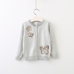 Latest Designs Butterfly Decoration School Buttons up Sweater From China Manufacturer - Product Image 4
