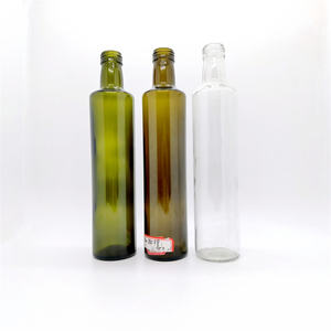 Botella de vidrio de aceite de oliva de Palma verde antigua cuadrada redonda con tapón de rosca 250ML 500ML 750ML Bouteille Vide Pour Huile D Olive - Product Image 4