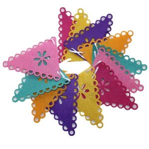 Drapeau du Mexique Pinata-Bannière en feutre sur le thème Quatuor Conception de fleurs creuses pour Halloween Nouvel An Fêtes de Thanksgiving Morts-vivants colorés - Product Image 4