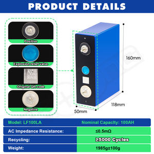2025 Nova Data-Codificada LF100LA 100Ah Prismática Lifepo4 Bateria Ciclo Profundo 12V 24V 3.2 Volts Armazenamento De Energia Solar Ion De Lítio - Product Image 2