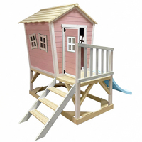 Maisonnette en bois écologique personnalisée pour jardin, avec toboggan et bac à sable, pour enfants