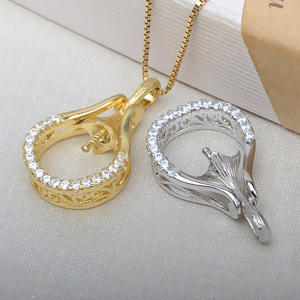 Collier pendentif en argent S925 Wenchi avec agate, style coréen, accessoires de bricolage, populaire en Europe et en Amérique, perle vide pour bijoux - Product Image 2