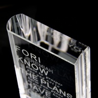 Trophée en cristal transparent en forme de livre, design simple personnalisé, plaque en verre pour concours de quiz, débat, trophée, souvenirs