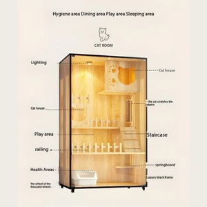 Offre Spéciale mode <span class=keywords><strong>animal</strong></span> moderne chat Villa Condo bois durable grande cage d'exposition pour salon - Product Image 6