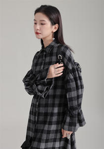 Abbigliamento personalizzato moda donna abbigliamento personalizzato moda abito di lana 2023 inverno nuovo abito camicia irregolare - Product Image 4