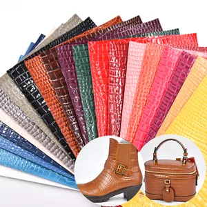 good quality colorful exotic Crocodile Design Patent PVC synthetic vinyl lartificial leather Fabric for making bag/shoe