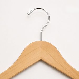Cintres de luxe en bois massif, direct usine, avec barre métallique pour pantalons et pinces réglables, en gros - Product Image 4