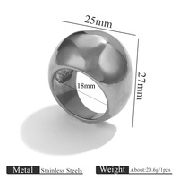 Bague tendance Gaovo pour femme en acier inoxydable plaqué or 18 carats, épaisse et arrondie, bijou fantaisie pour usage quotidien, vente en gros