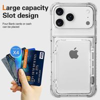 Étui portefeuille rigide en PC pour iPhone 18 Pro Max, coque arrière pour iPhone 18 Pro 17 16 15 14 13 avec porte-cartes LN099
